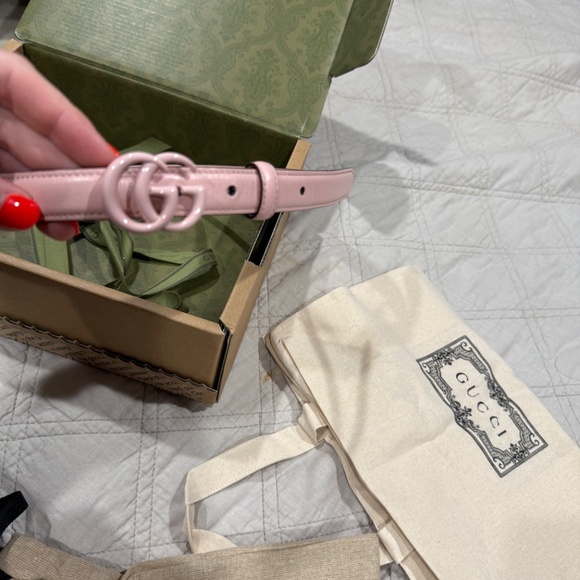 Gucci marmont belt in light pink size large - Picture 3 of 5